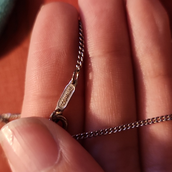 TIFFANY & CO. MANPOWER / UNITY PENDANT NECKLACE STERLING SILVER SIGNED - Picture 6 of 8